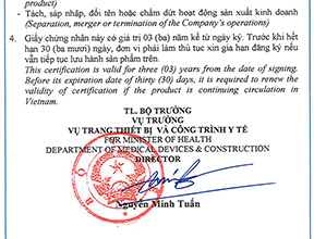Giấy chứng nhận đăng ký lưu hành sản phẩm trang thiết bị y tế sản xuất tại Việt Nam